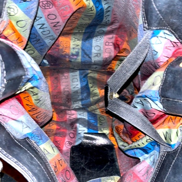 Sold Jenn EUC Authentic Rare Marino Orlandi Leather Logo Designer Handbag 14X16 - Picture 5 of 6